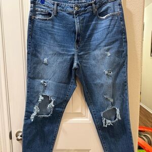 Old Navy Women's Boyfriend Jeans in Distressed Blue